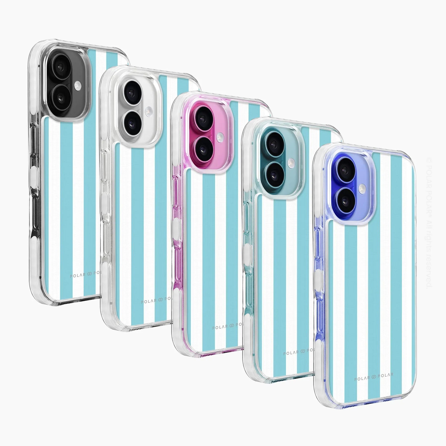 Baby Blue Stripe - iPhone 16 Clear Bumper MagSafe Case