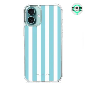 Baby Blue Stripe - iPhone 16 Plus Clear Bumper MagSafe Case
