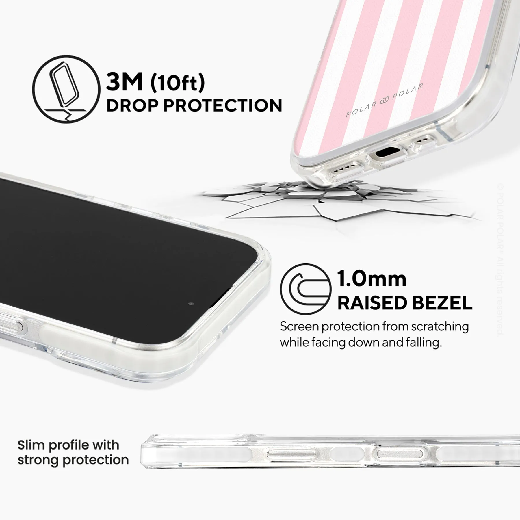 Baby Pink Stripe - iPhone 16 Plus Clear Bumper MagSafe Case