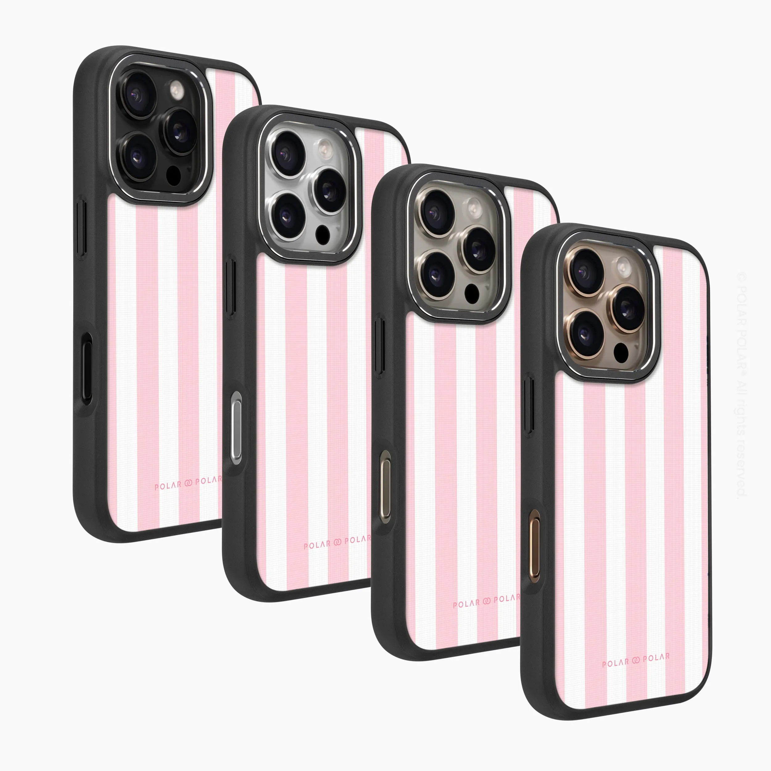 Baby Pink Stripe - iPhone 16 Pro Frosted Black Bumper MagSafe Case