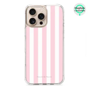 Baby Pink Stripe - iPhone 16 Pro Max Clear Bumper MagSafe Case