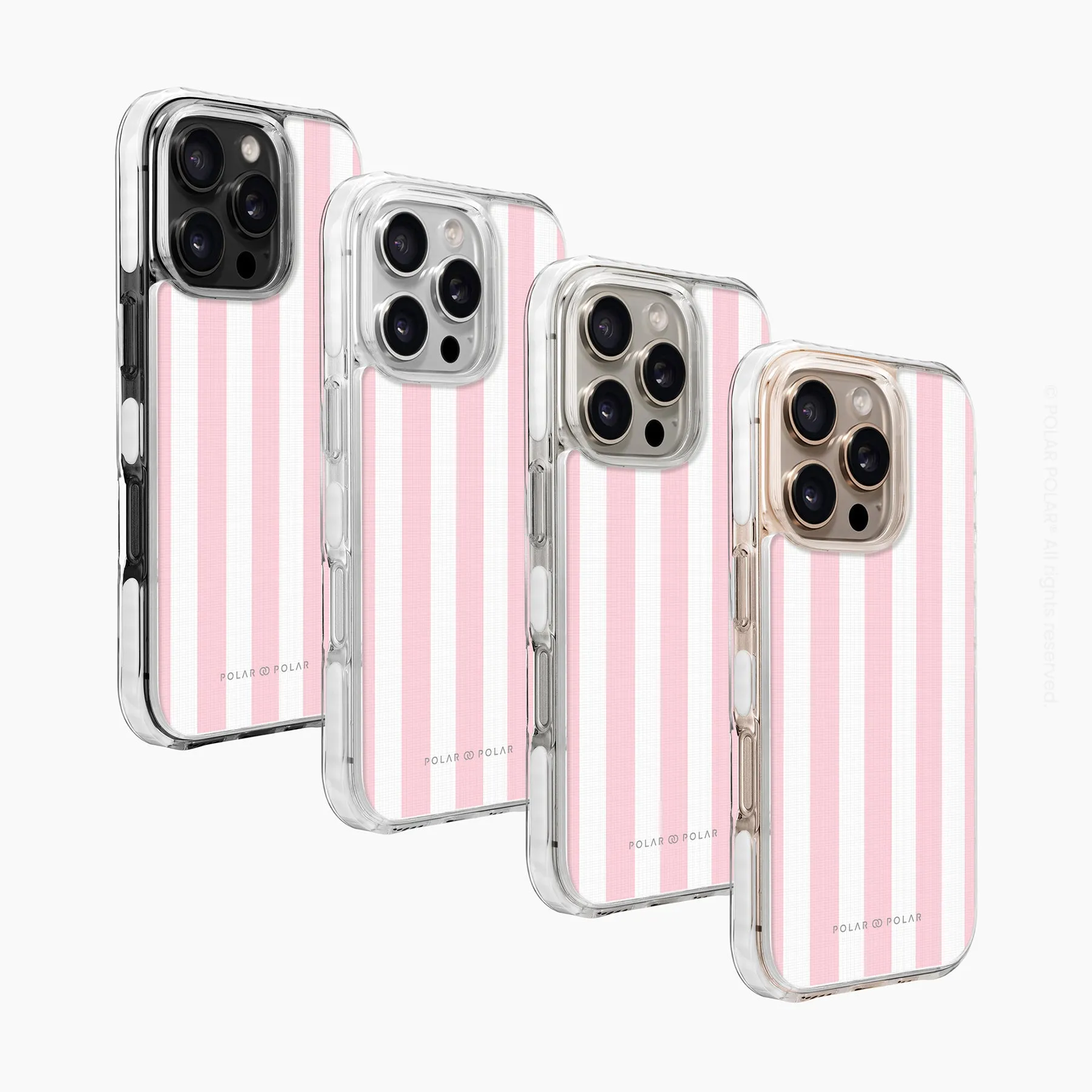 Baby Pink Stripe - iPhone 16 Pro Max Clear Bumper MagSafe Case