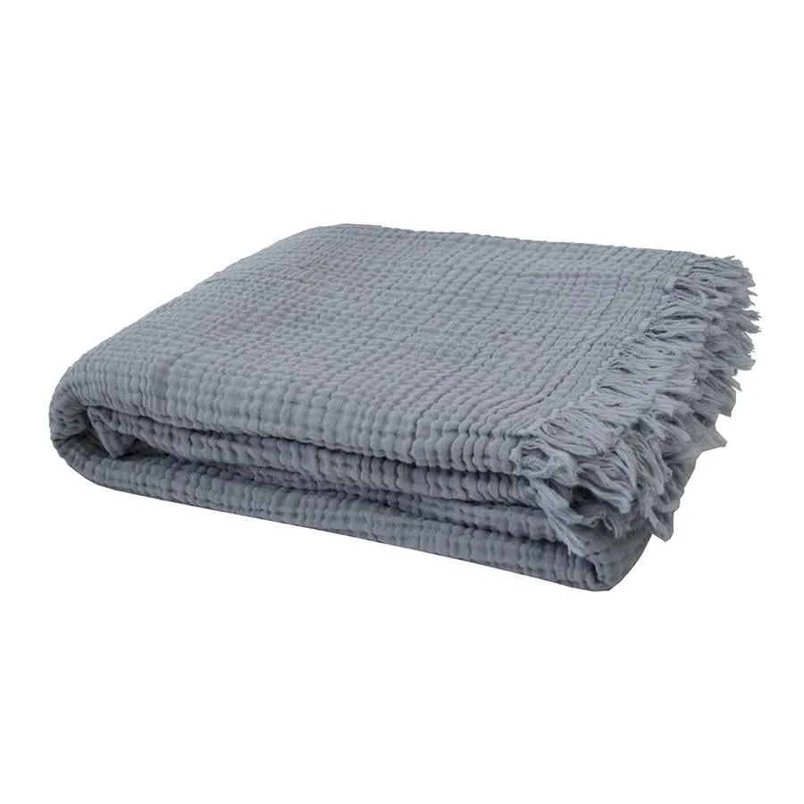 Bambury Madalena Throw - Steel Blue