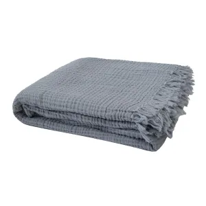 Bambury Madalena Throw - Steel Blue