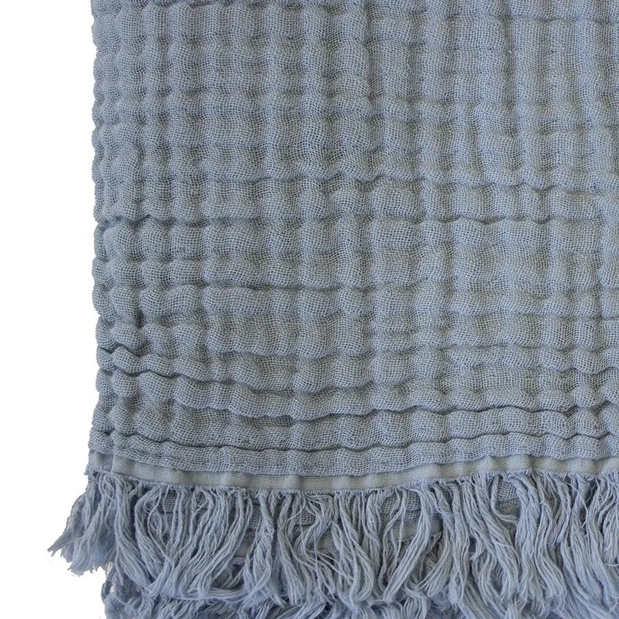 Bambury Madalena Throw - Steel Blue