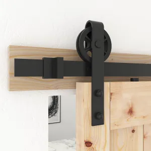 Barn Door Hardware - Big Wheels J Shaped Hangers 8 ft Track