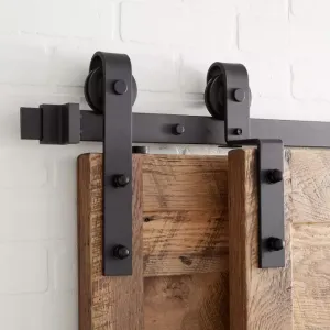 Barn Door Hardware - DOUBLE DOOR BYPASS - 8 ft Track J Shaped Hangers