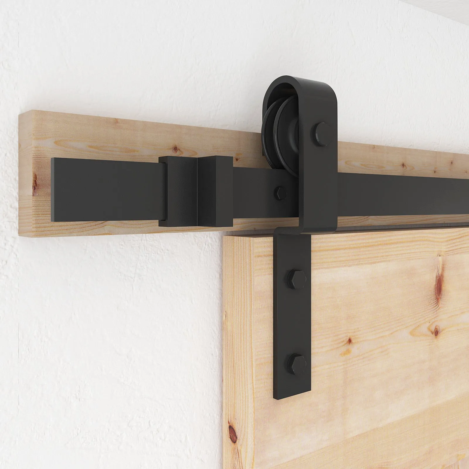 Barn Door Hardware - DOUBLE DOOR BYPASS - 8 ft Track J Shaped Hangers