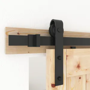 Barn Door Hardware - Small Wheels J Shaped Hangers - 6.5 ft Track