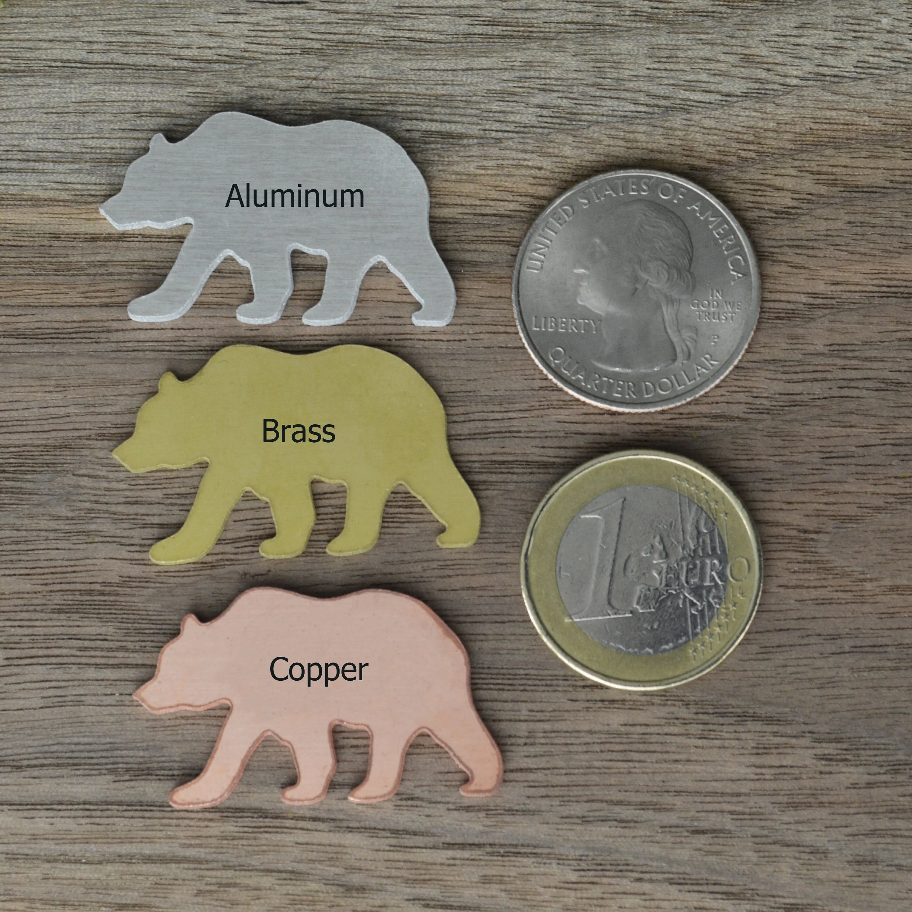 Bear in the Poppies Hand Stamped Dog Collar Tag