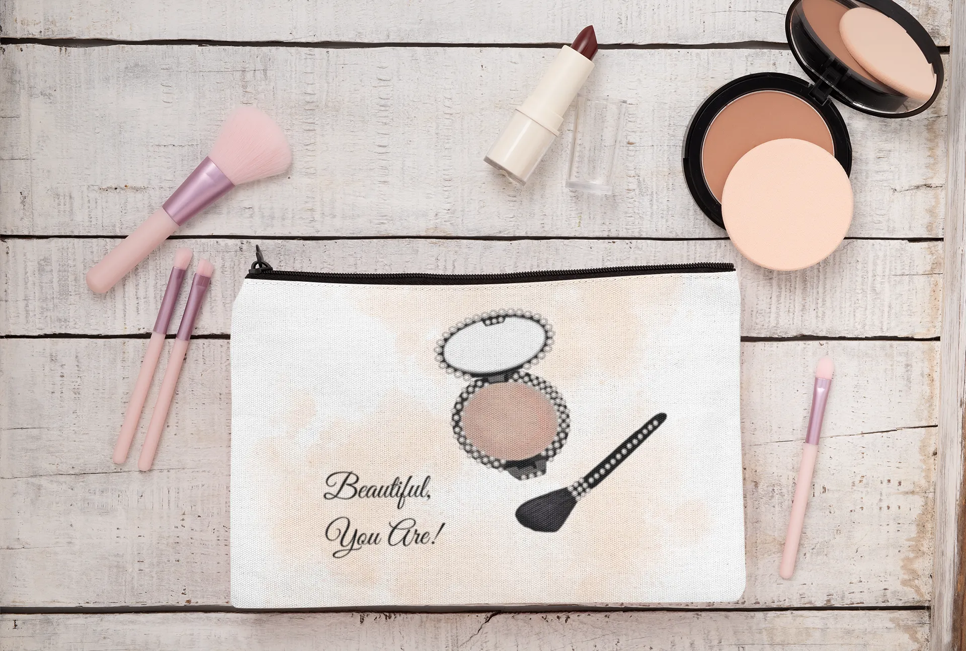 Beautiful, You Are Pouch inspirational quote zipper pouch