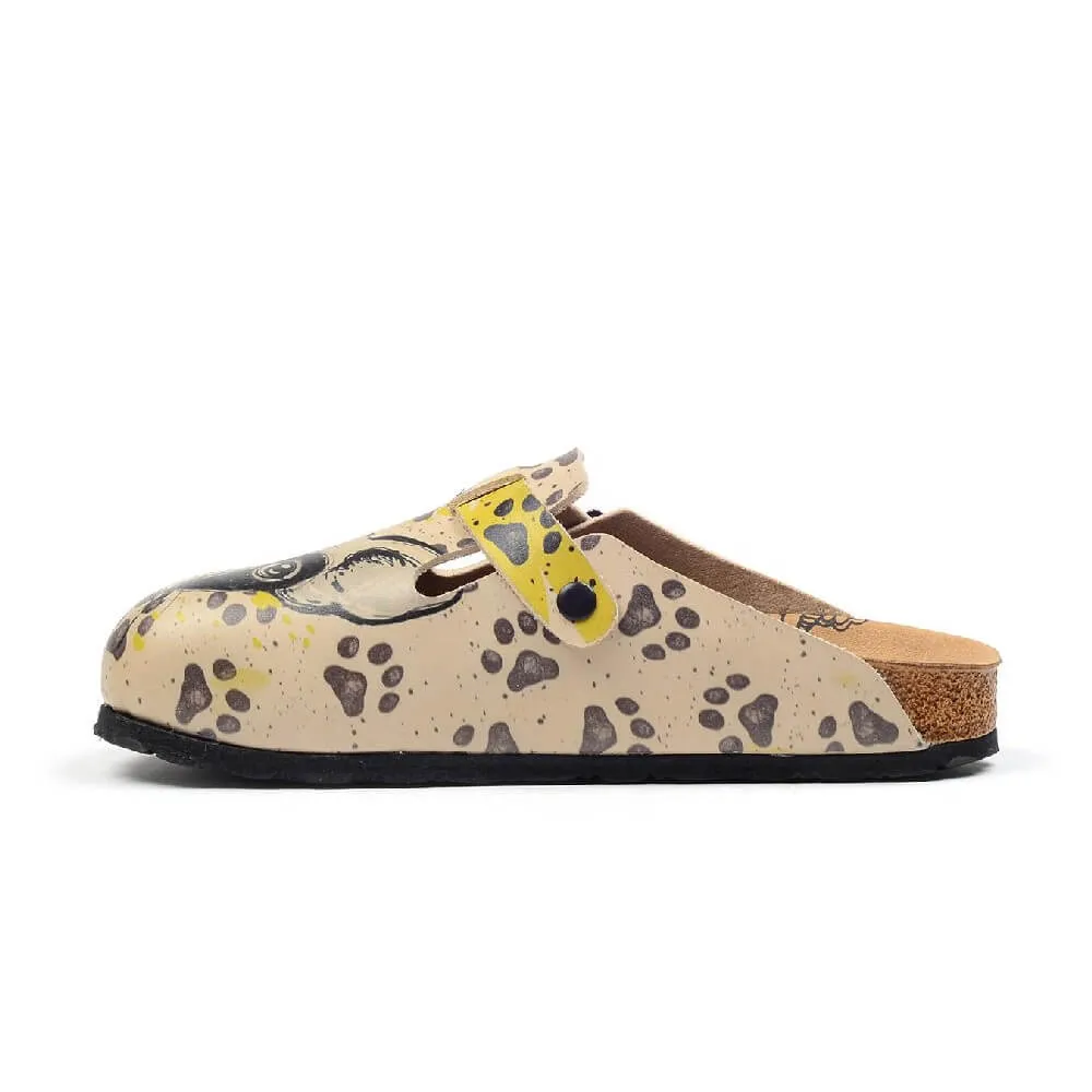 Beige & Yellow Buckle-Accent Puppy 'Woof' Clogs – CAL392
