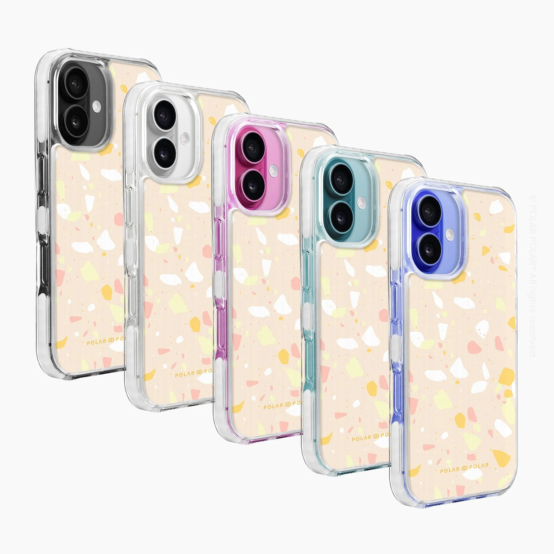 Beige Terrazzo - iPhone 16 Clear Bumper MagSafe Case