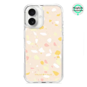 Beige Terrazzo - iPhone 16 Clear Bumper MagSafe Case