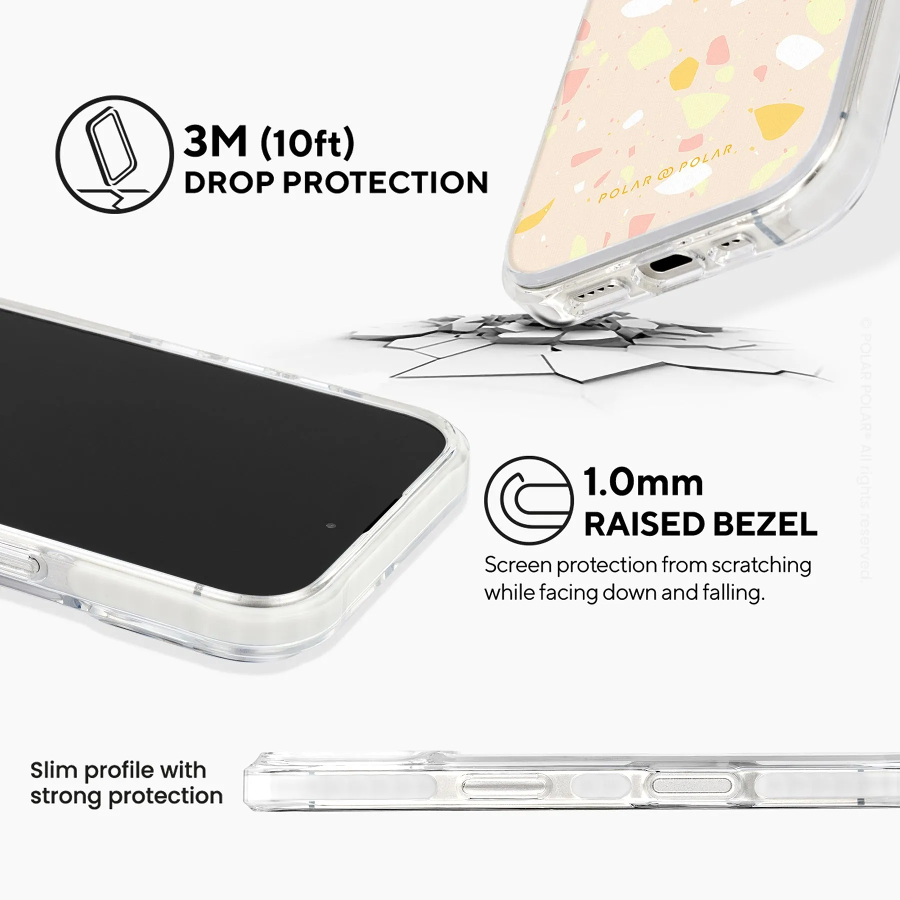 Beige Terrazzo - iPhone 16 Clear Bumper MagSafe Case