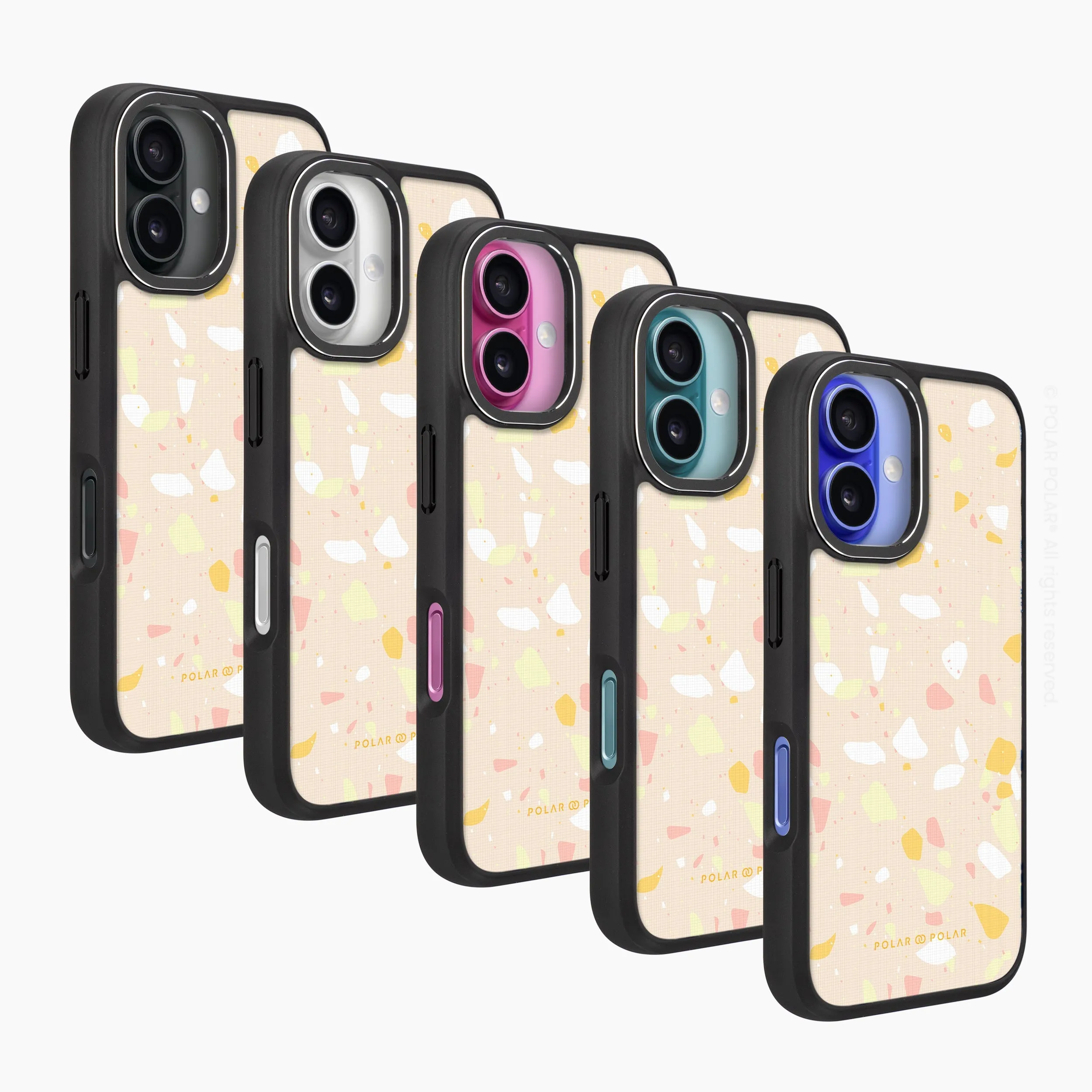Beige Terrazzo - iPhone 16 Frosted Black Bumper MagSafe Case
