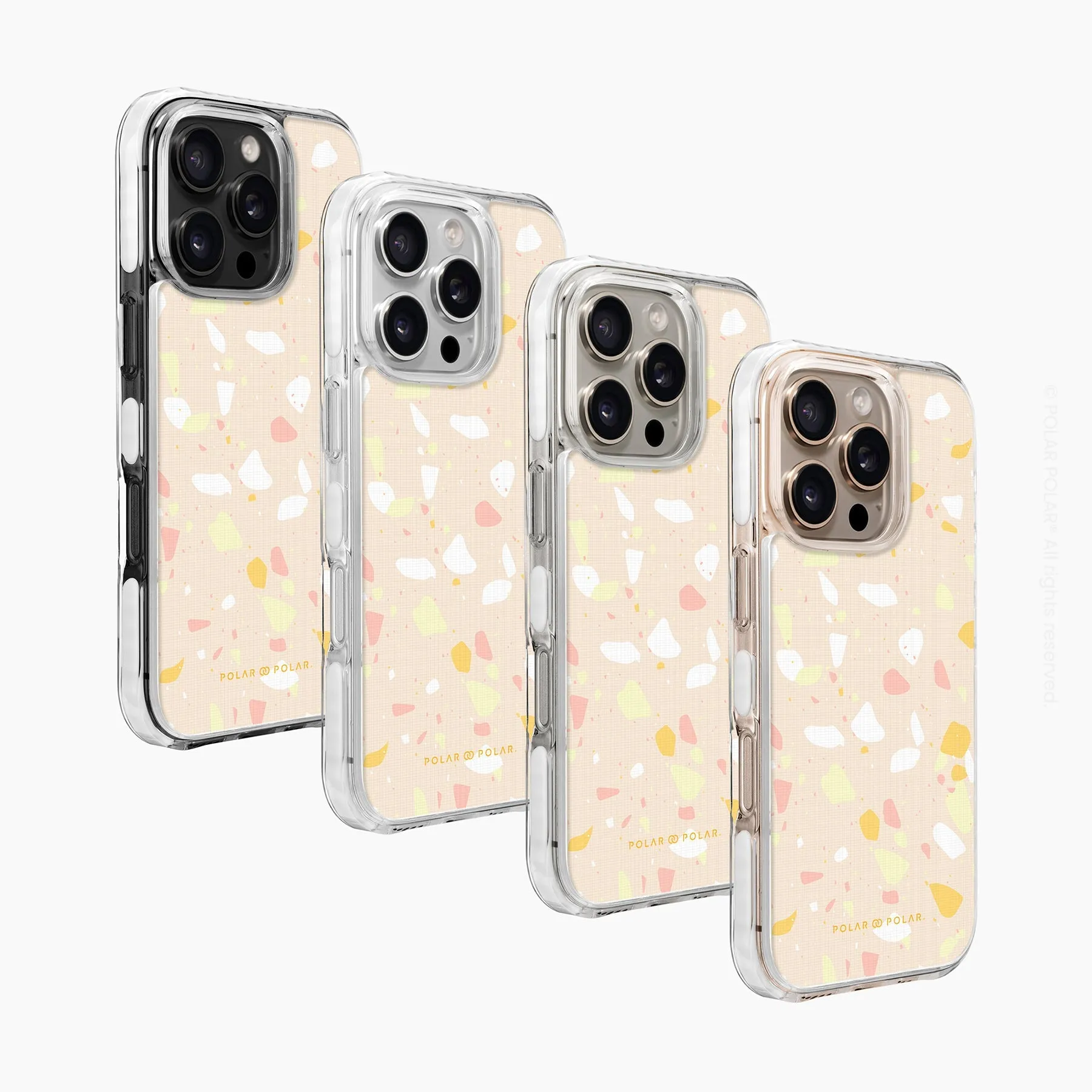 Beige Terrazzo - iPhone 16 Pro Clear Bumper MagSafe Case