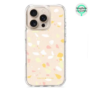 Beige Terrazzo - iPhone 16 Pro Clear Bumper MagSafe Case