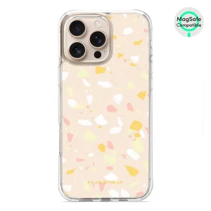 Beige Terrazzo - iPhone 16 Pro Max Clear Bumper MagSafe Case