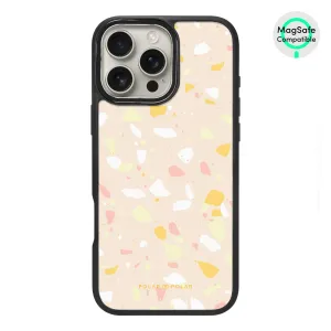 Beige Terrazzo - iPhone 16 Pro Max Frosted Black Bumper MagSafe Case