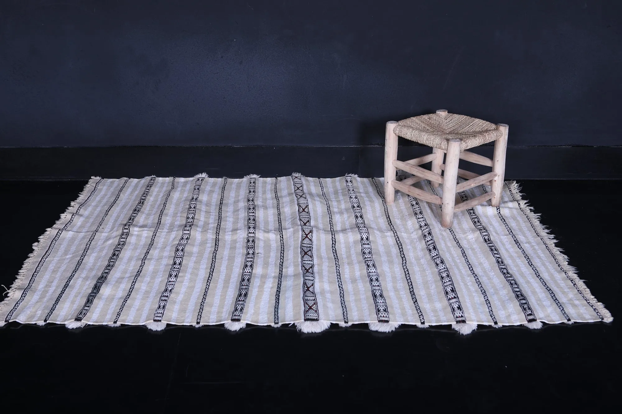 Berber Wedding Blanket - 3.7 x 5.8 FT | Handwoven Moroccan Rug