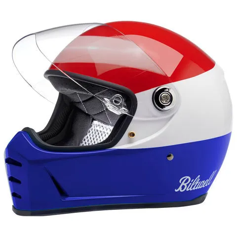 Biltwell - Lane Splitter Gloss Red/White/Blue Helmet