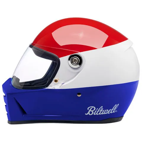 Biltwell - Lane Splitter Gloss Red/White/Blue Helmet