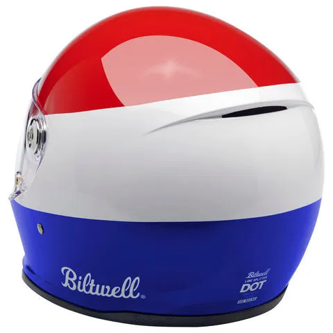 Biltwell - Lane Splitter Gloss Red/White/Blue Helmet