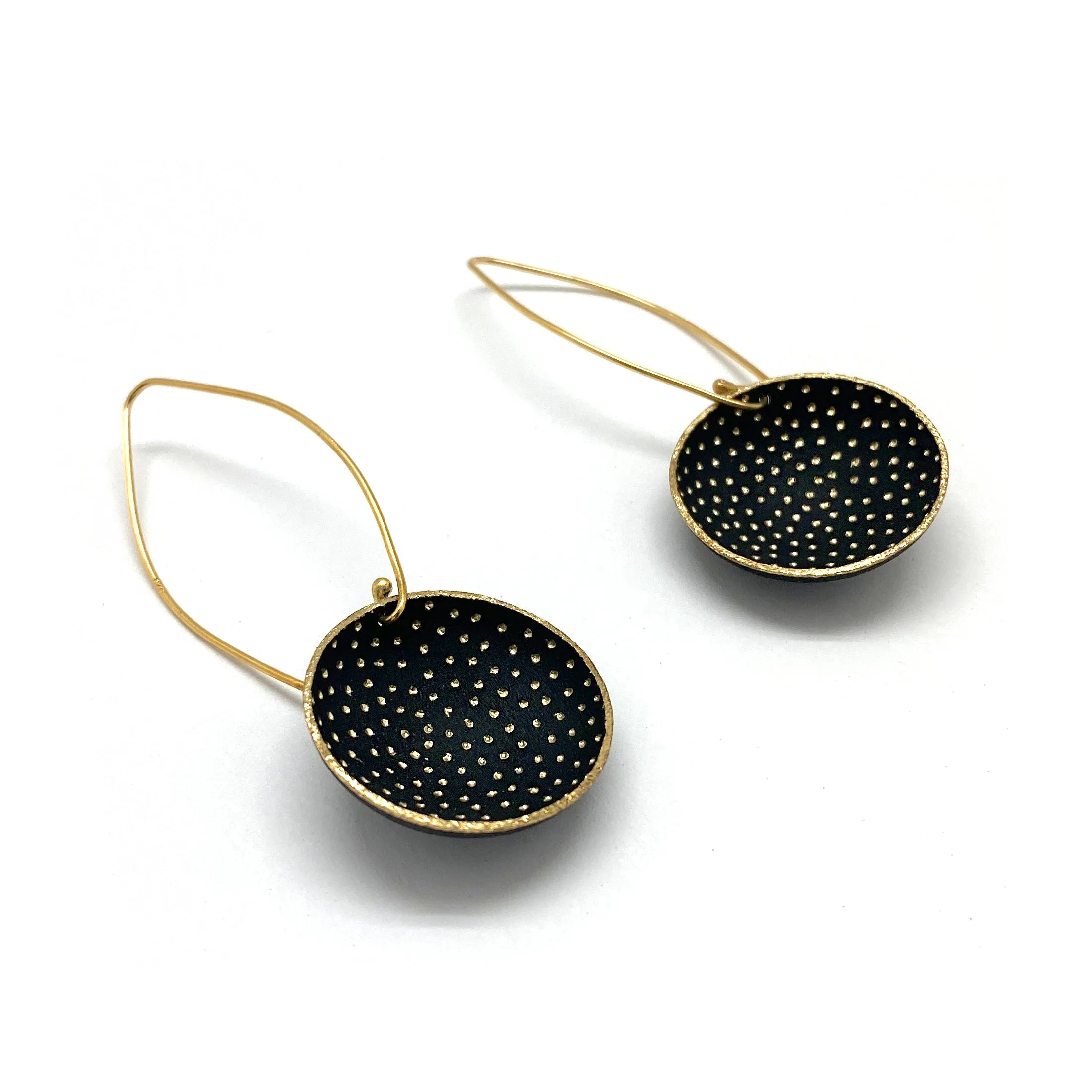 Black and Gold Night Sky Earrings