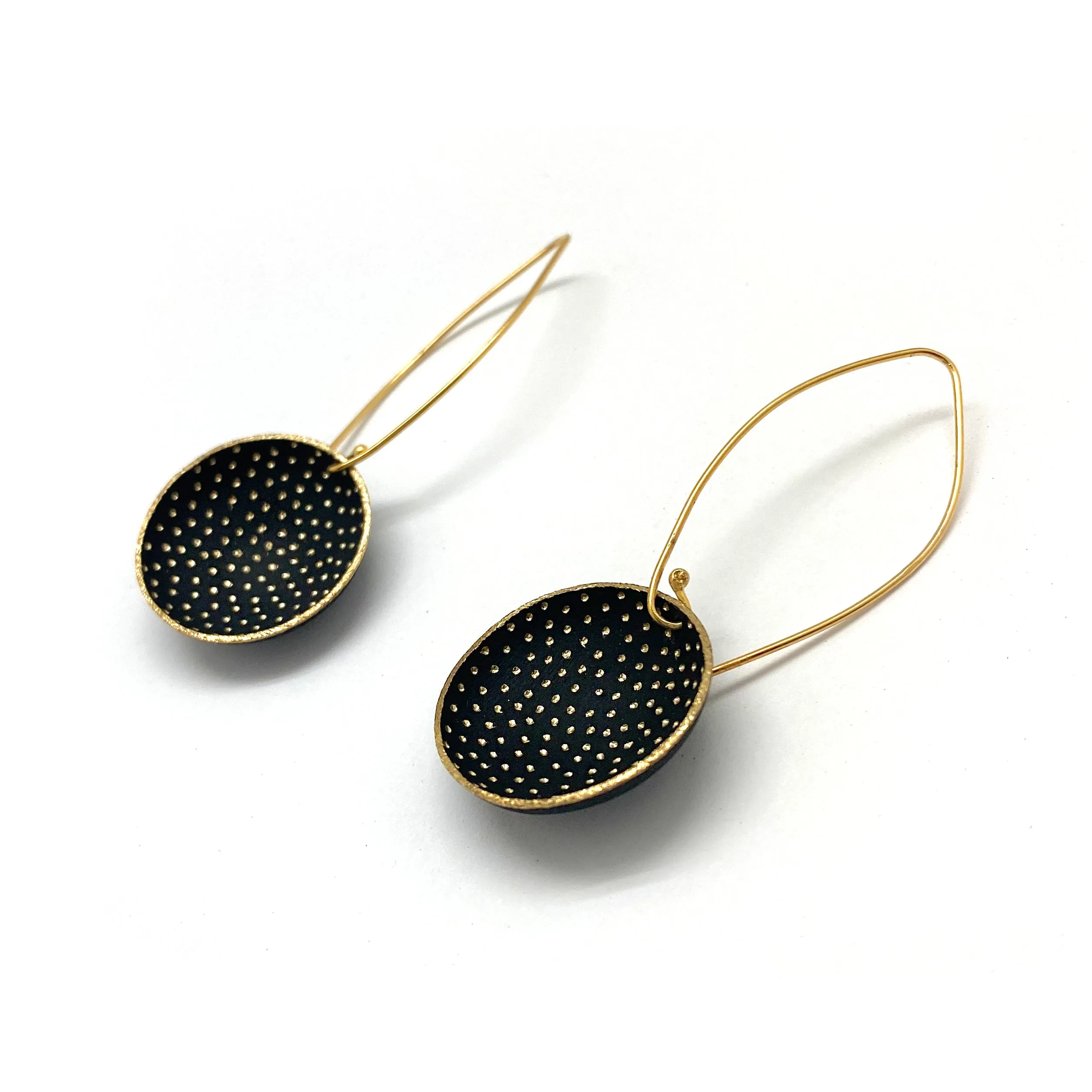 Black and Gold Night Sky Earrings