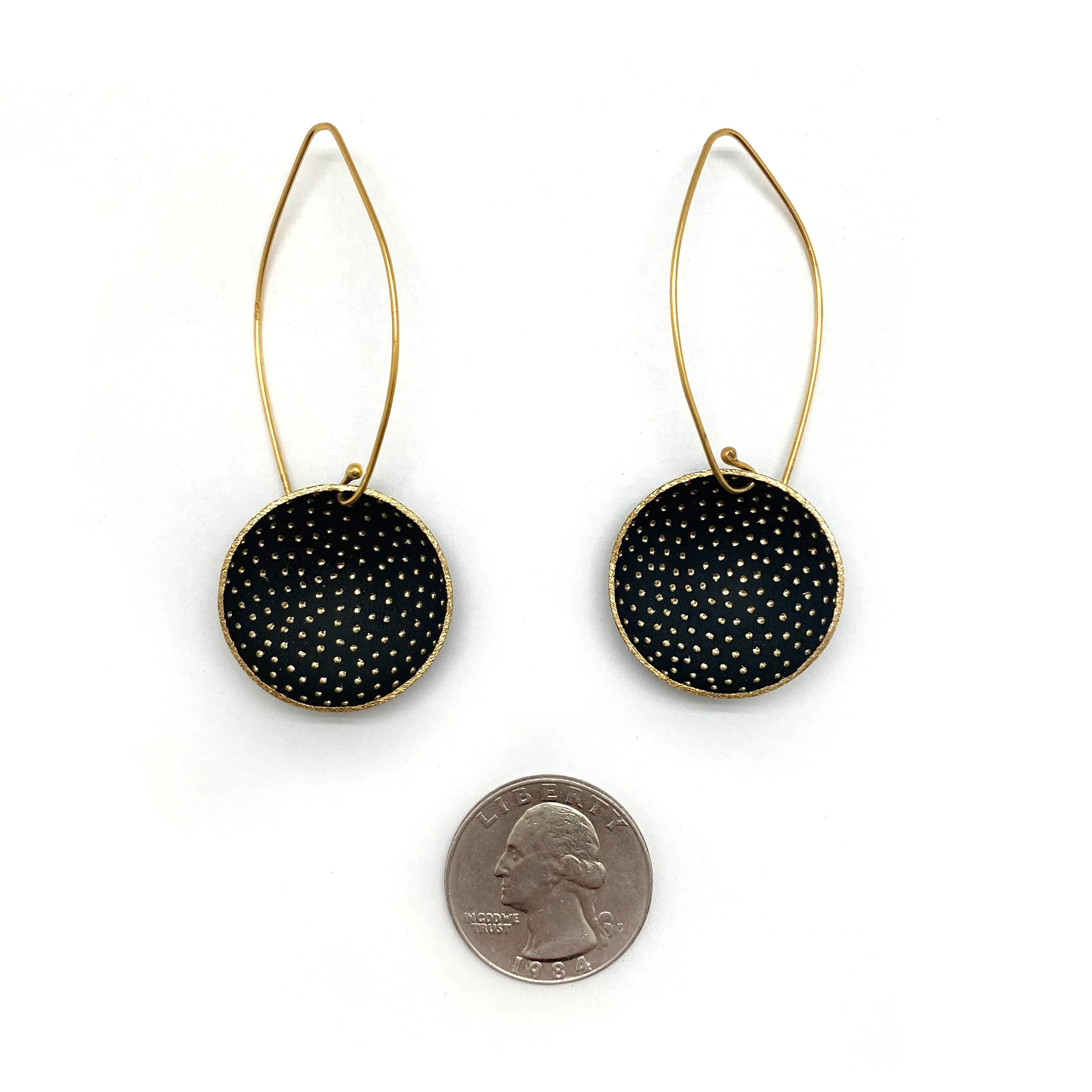Black and Gold Night Sky Earrings