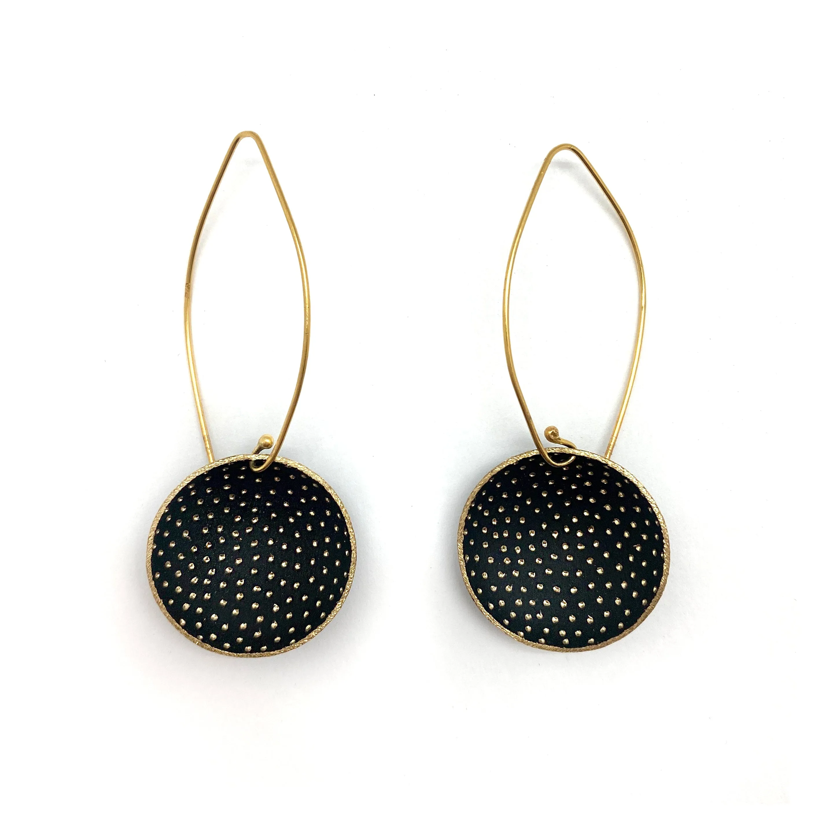 Black and Gold Night Sky Earrings