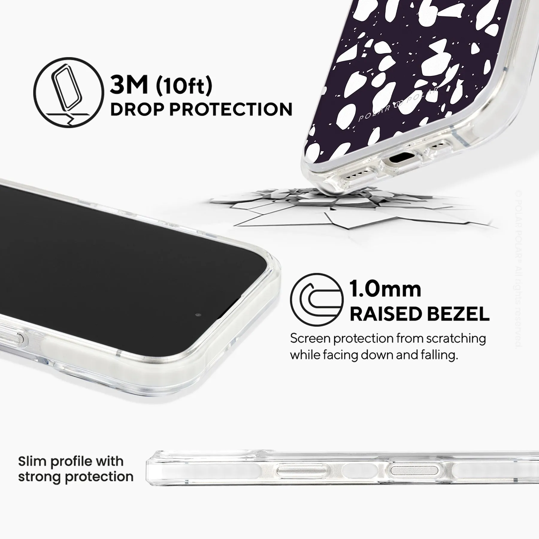 Black Rocky Road Terrazzo - iPhone 16 Plus Clear Bumper MagSafe Case