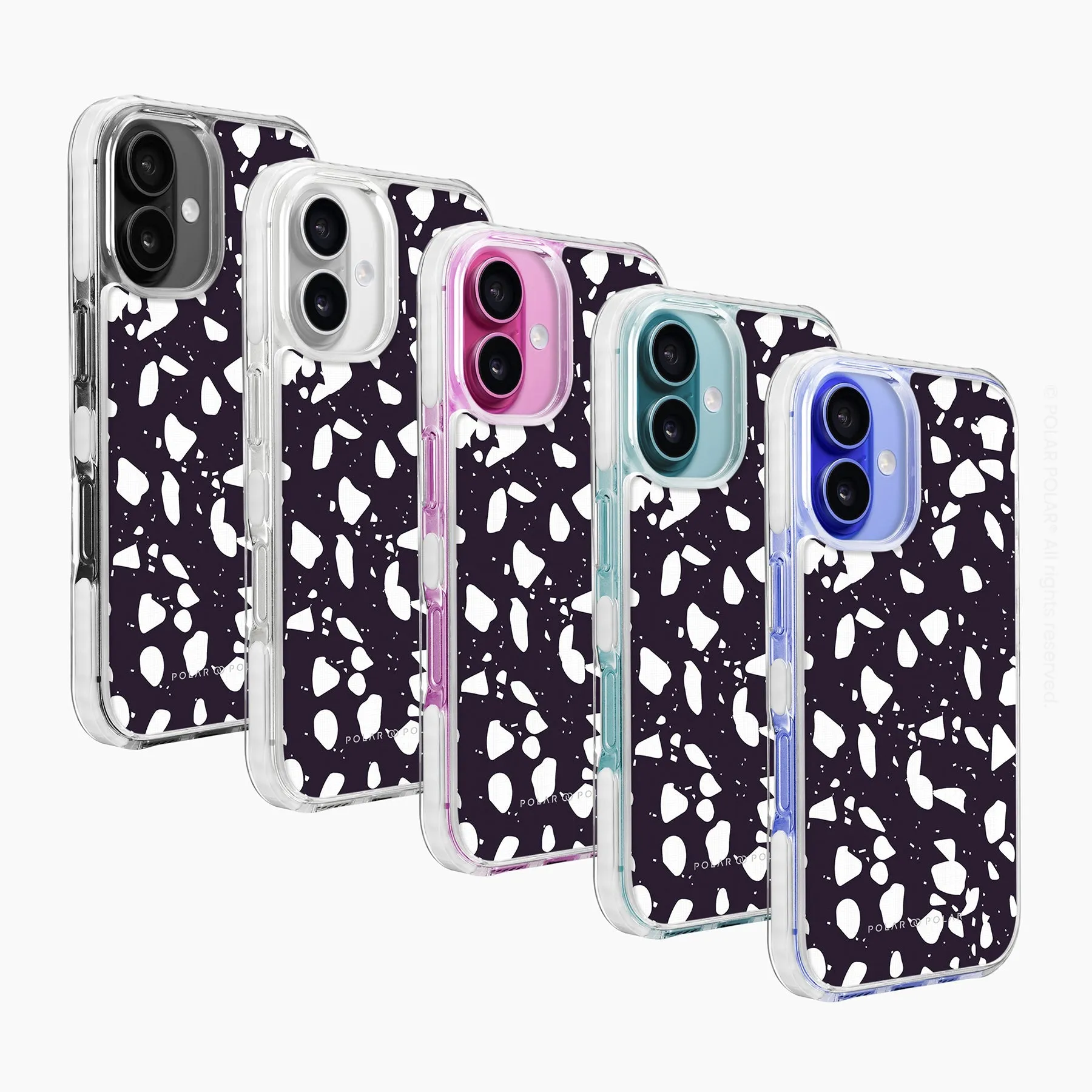 Black Rocky Road Terrazzo - iPhone 16 Plus Clear Bumper MagSafe Case