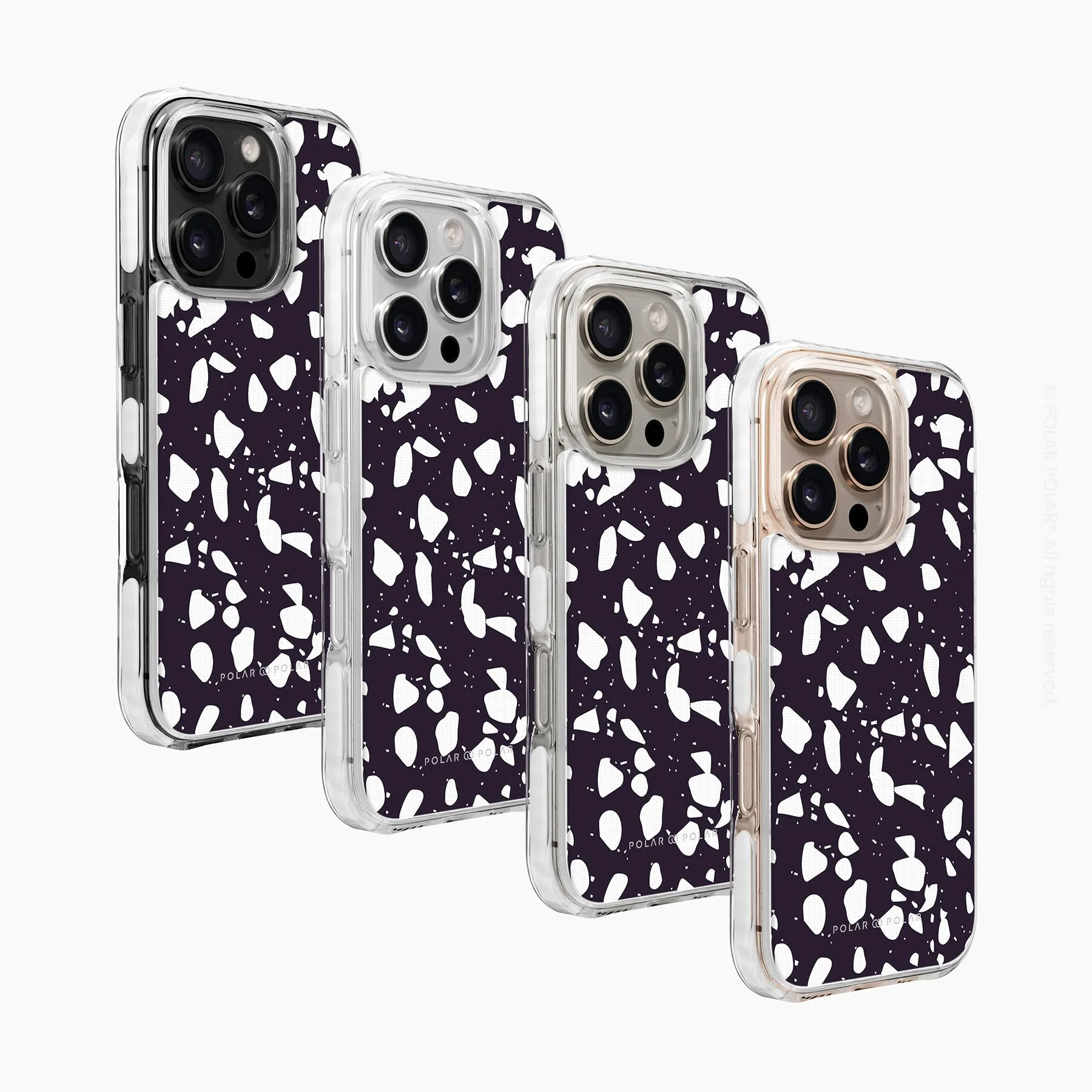Black Rocky Road Terrazzo - iPhone 16 Pro Max Clear Bumper MagSafe Case
