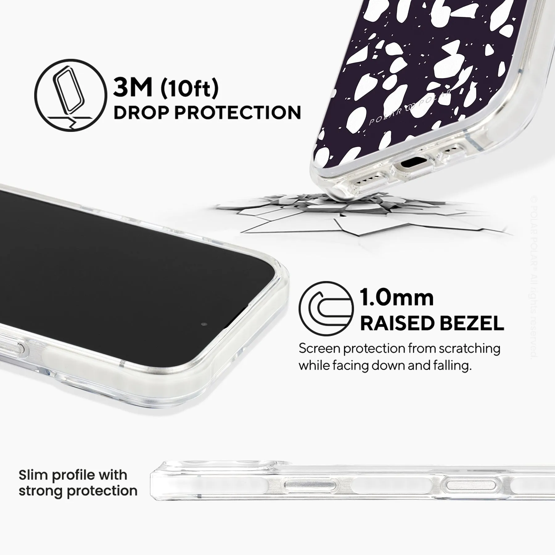 Black Rocky Road Terrazzo - iPhone 16 Pro Max Clear Bumper MagSafe Case