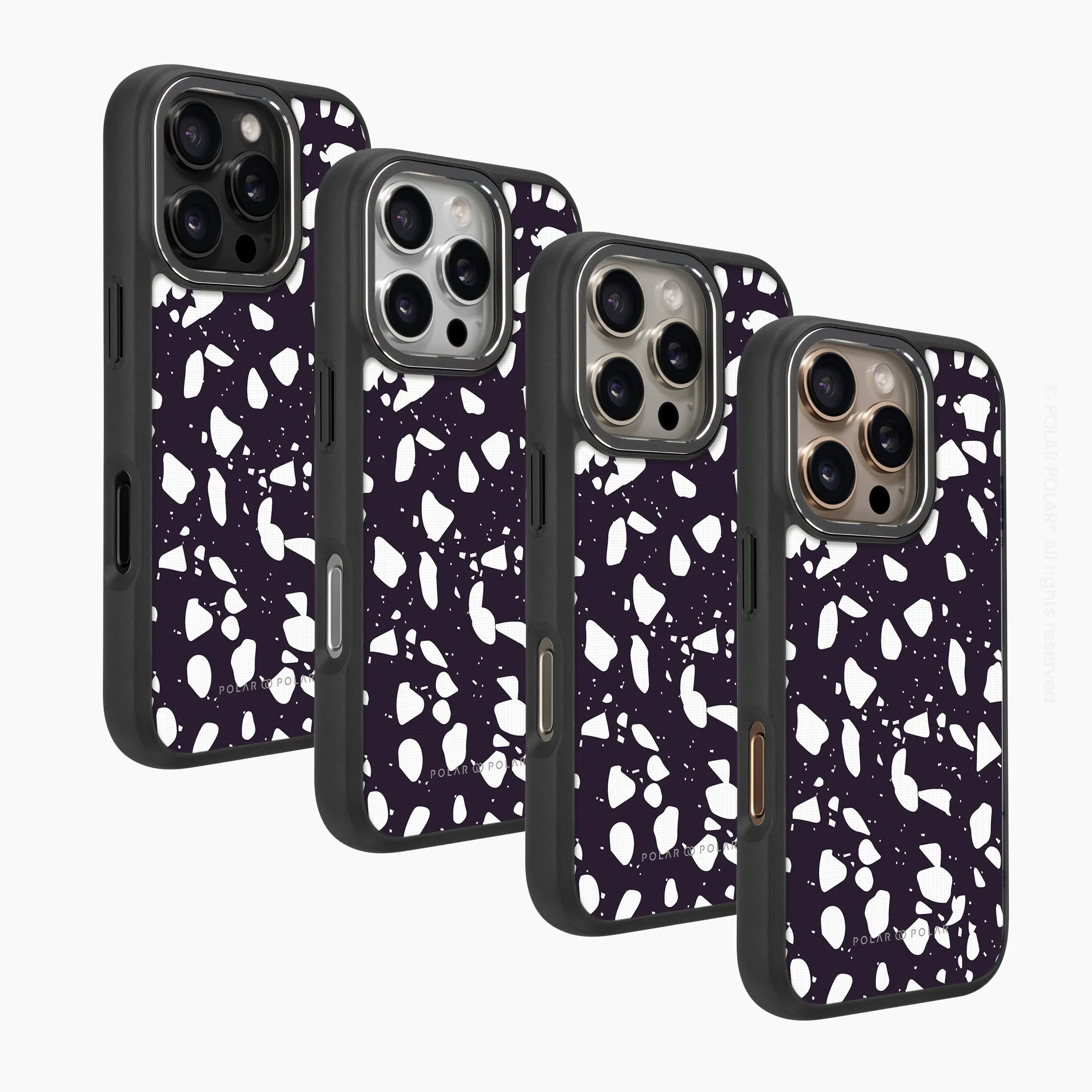 Black Rocky Road Terrazzo - iPhone 16 Pro Max Frosted Black Bumper MagSafe Case