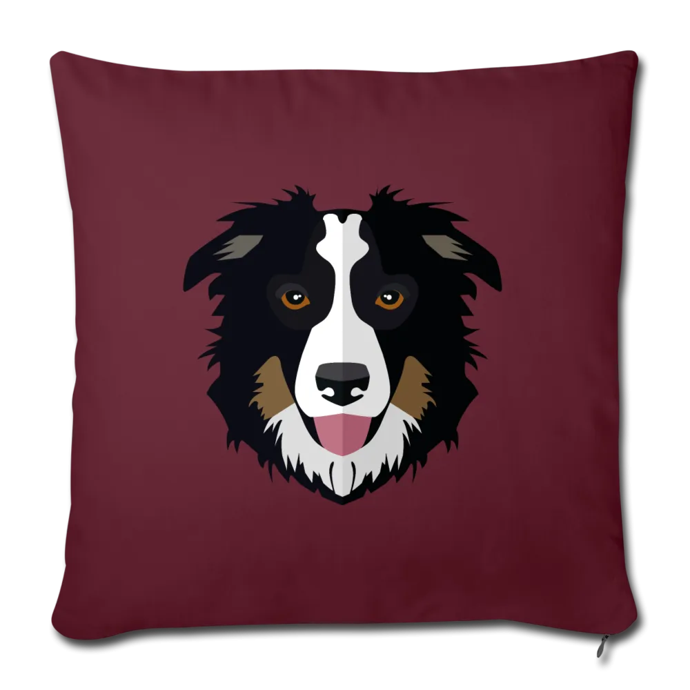 Black Tri Australian Shepherd Throw Pillow Cover 17.5” x 17.5”