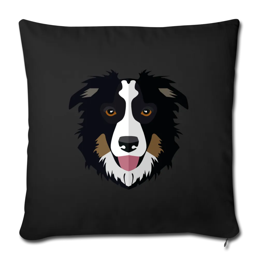 Black Tri Australian Shepherd Throw Pillow Cover 17.5” x 17.5”