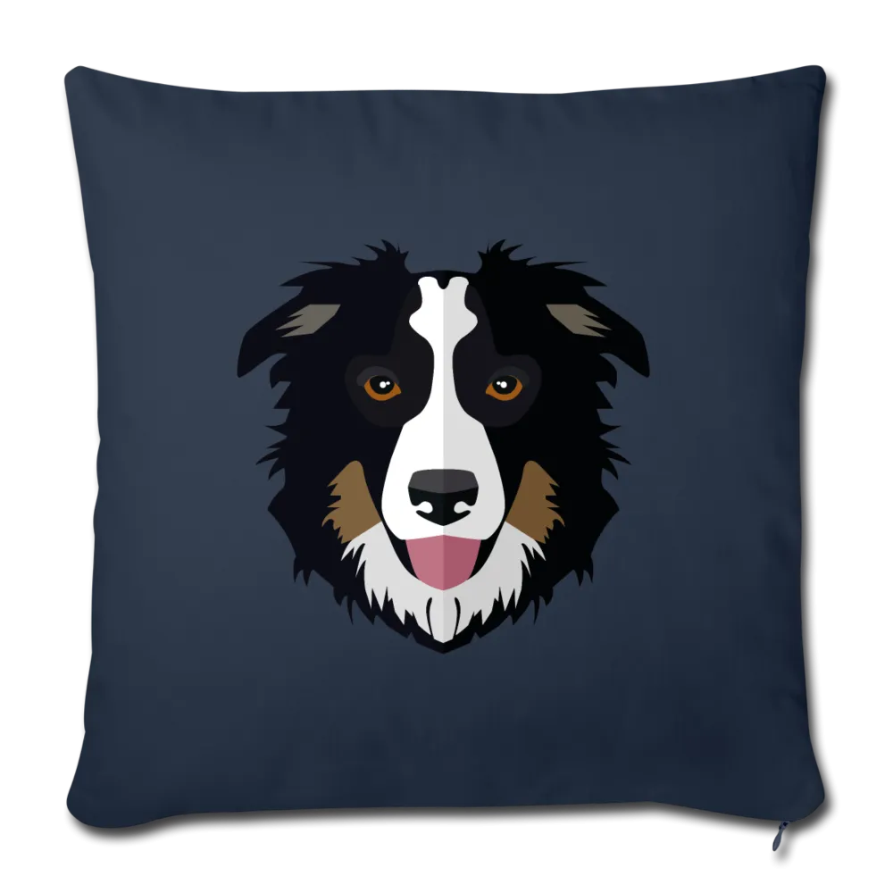 Black Tri Australian Shepherd Throw Pillow Cover 17.5” x 17.5”