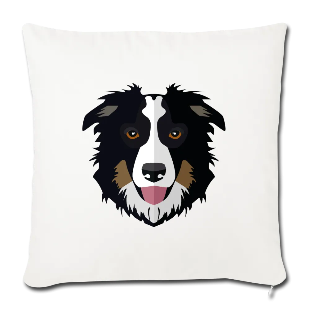 Black Tri Australian Shepherd Throw Pillow Cover 17.5” x 17.5”