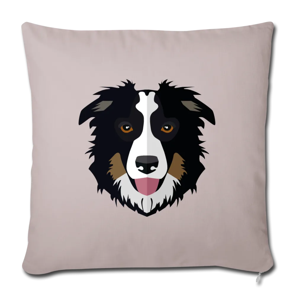 Black Tri Australian Shepherd Throw Pillow Cover 17.5” x 17.5”