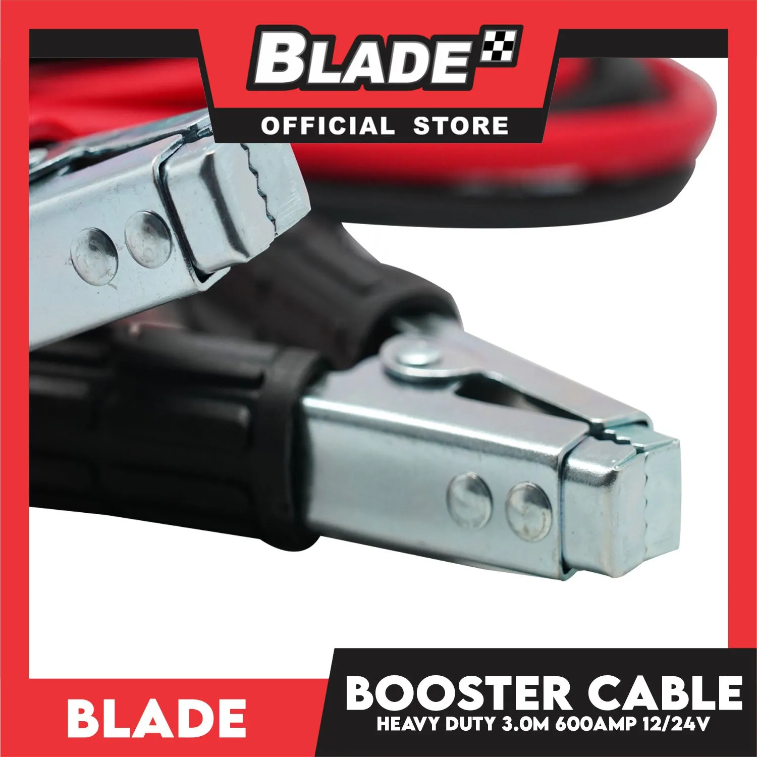 Blade Booster Cable 600AMP Heavy Duty 3.0M 12/24V- Battery Booster Cable for Motorcycle, Car & ATV