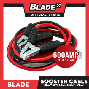 Blade Booster Cable 600AMP Heavy Duty 3.0M 12/24V- Battery Booster Cable for Motorcycle, Car & ATV