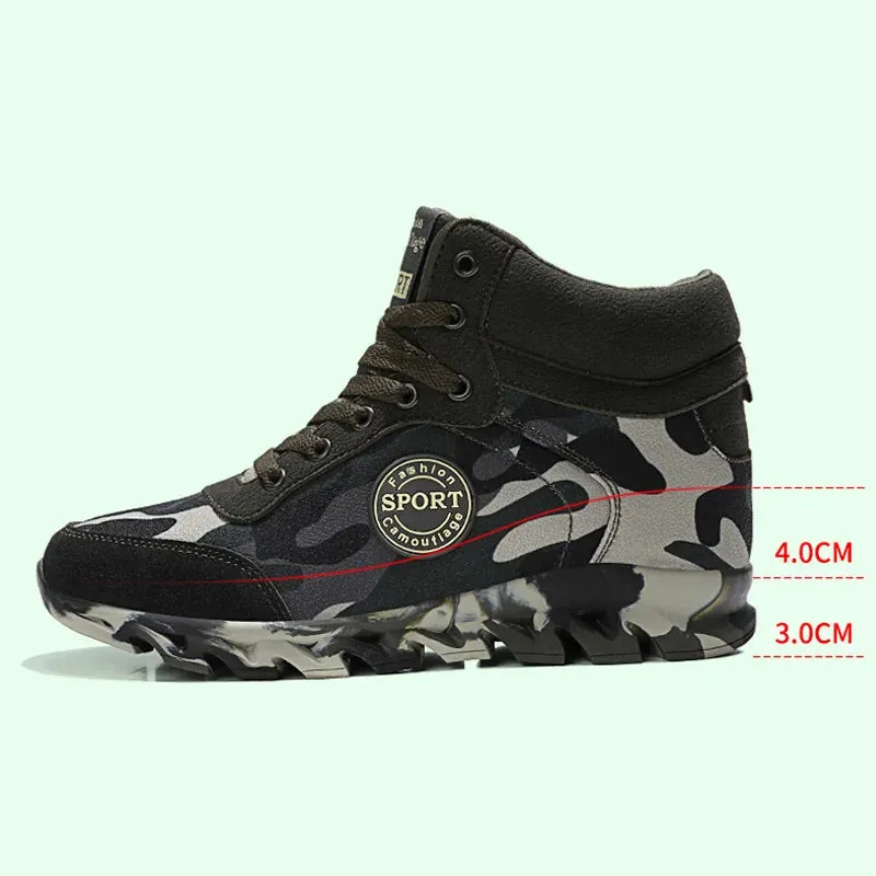 Blend in Style: Camouflage Sports Shoes for Ladies' Breathable and Casual Army Green Work Shoes