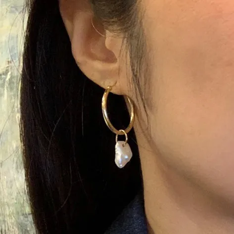 Blossom Pearl Hoop Earrings