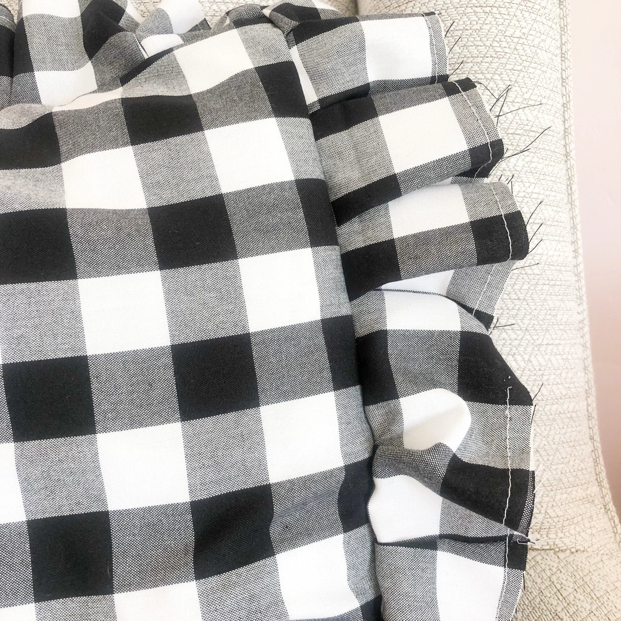 Blue and White Buffalo Plaid Pillow, Ruffle Pillow Plus Other Colors, Gingham Pillows for Home