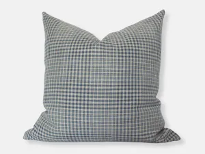 Blue Gingham Pillow Cover, Blue Plaid Throw Pillow | Olin: 22x22