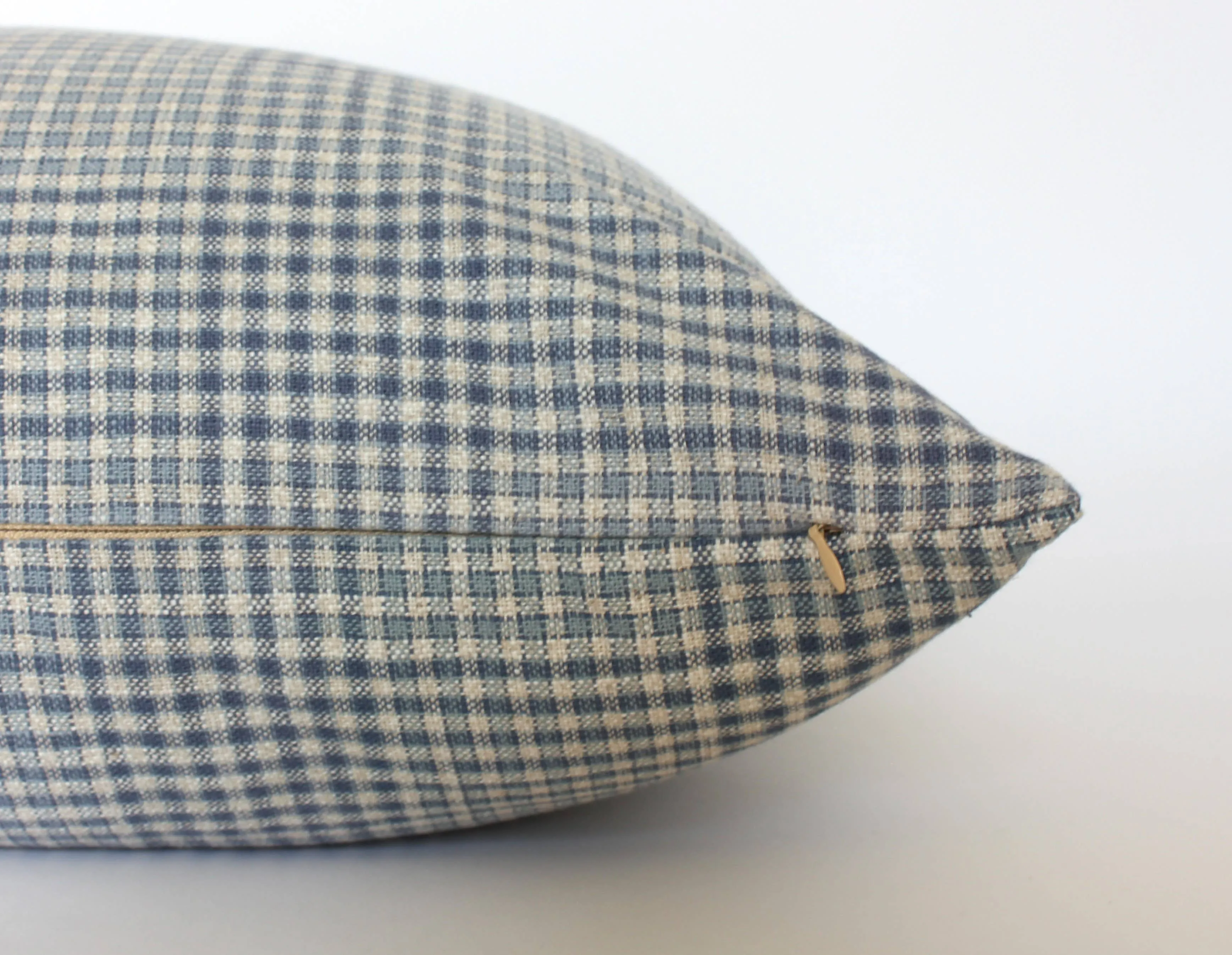 Blue Gingham Pillow Cover, Blue Plaid Throw Pillow | Olin: 22x22