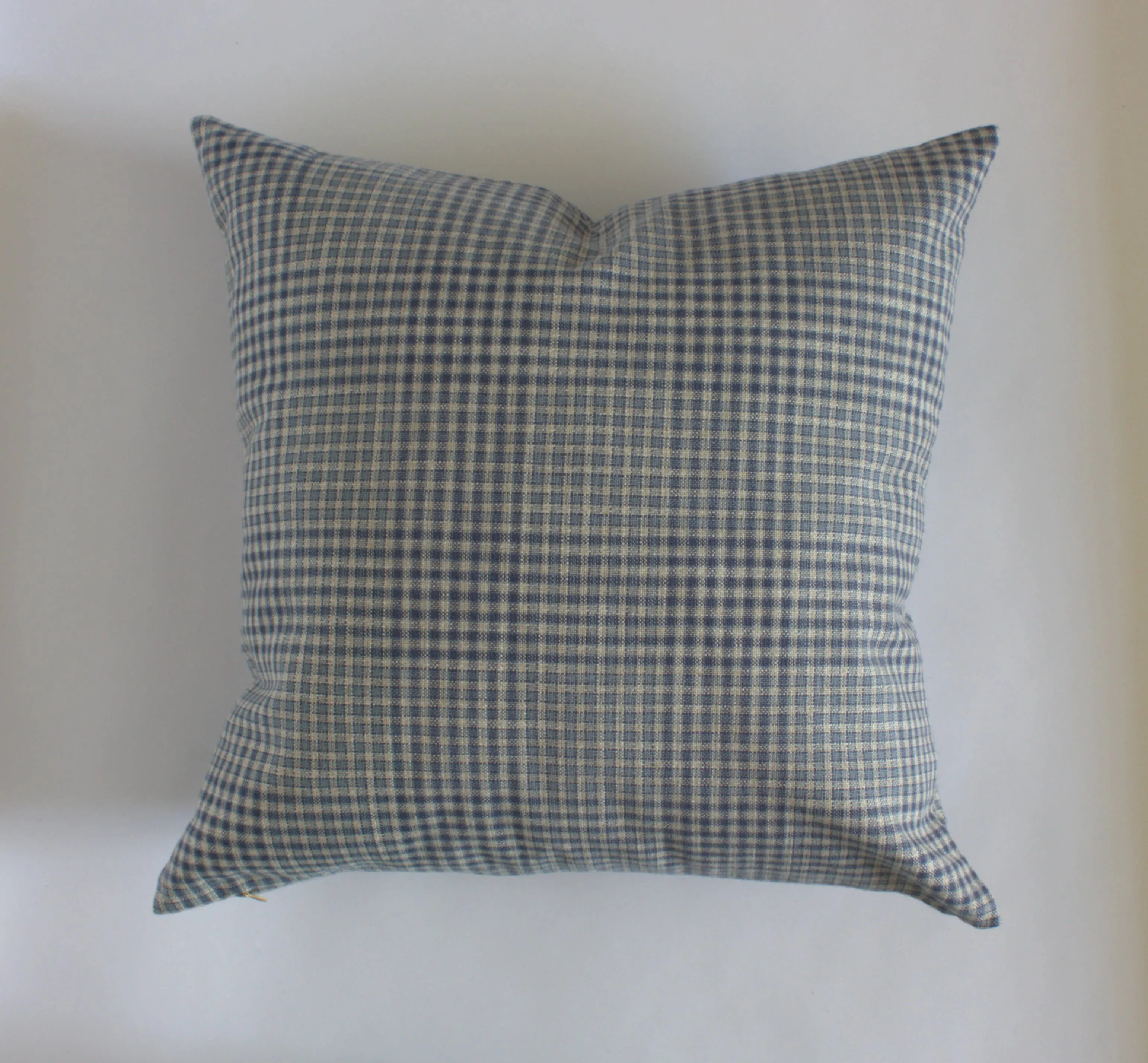 Blue Gingham Pillow Cover, Blue Plaid Throw Pillow | Olin: 22x22
